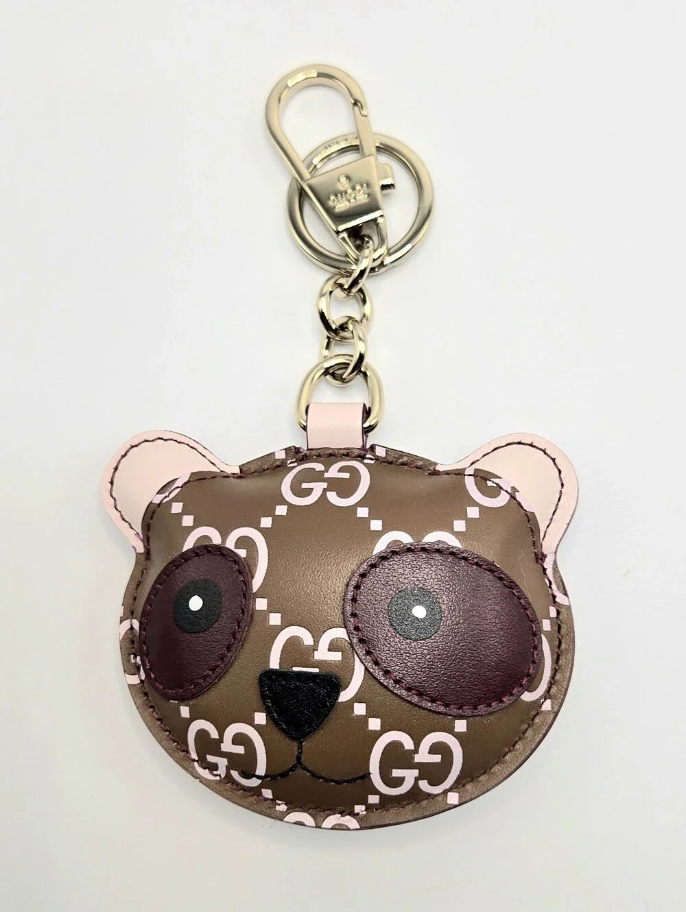#178 - Gucci Accessory  Panda Shape 821890 Leather Bag/Key Charm - NWT